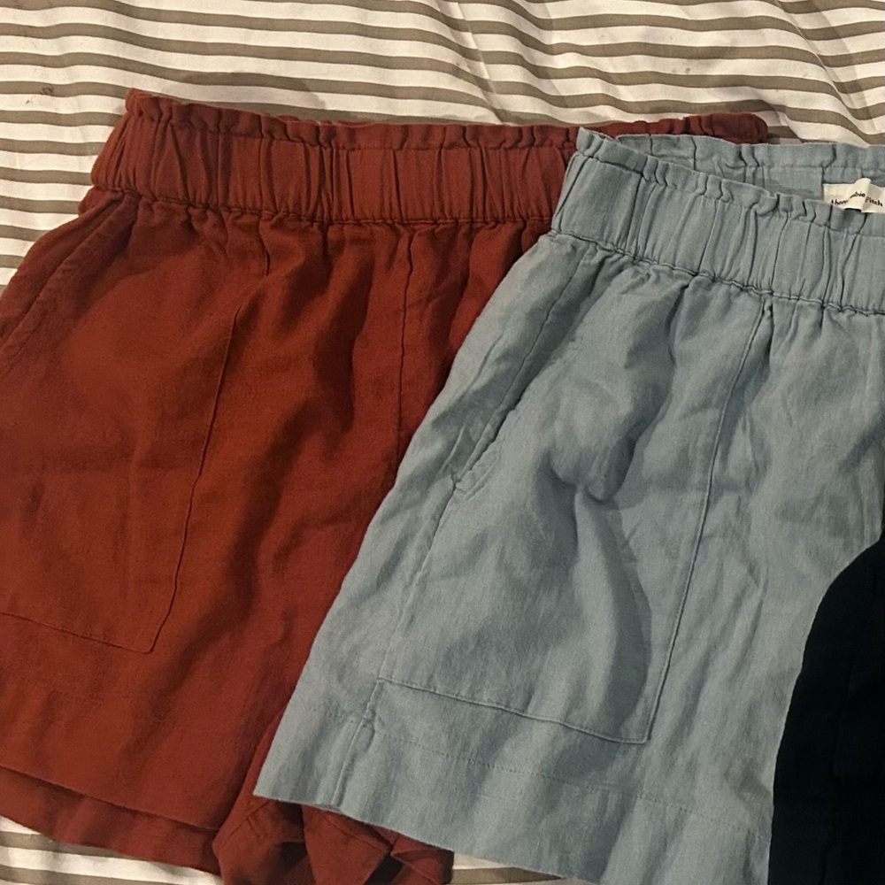 Bundle Orange & Blue Linen Shorts